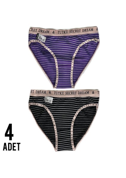 Kadın Diana Bikini Külot 4'lü Çok Renkli Paket