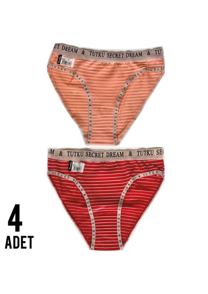 Kadın Diana Bikini Külot 4'lü Çok Renkli Paket