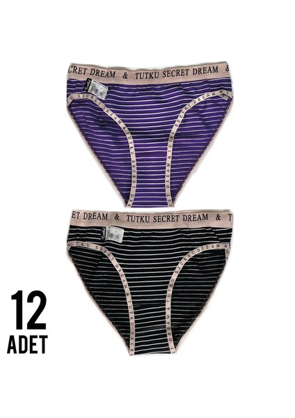 Kadın Diana Bikini Külot 12'li Çok Renkli Paket