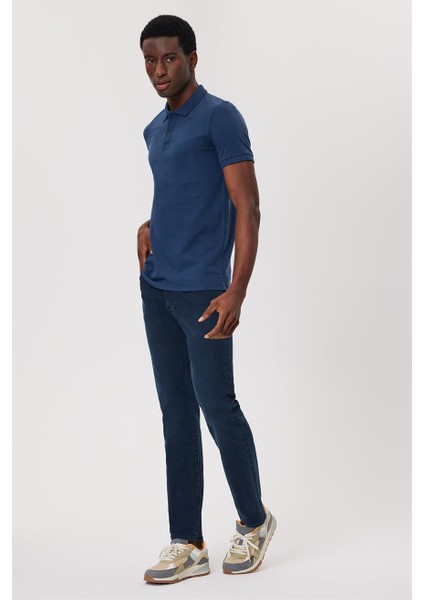 Twıns Erkek Polo Yaka T-Shırt Indigo