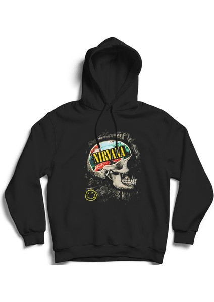Nirvana, Skull Rock Metal Kapüşonlu Sweatshirt Hoodie