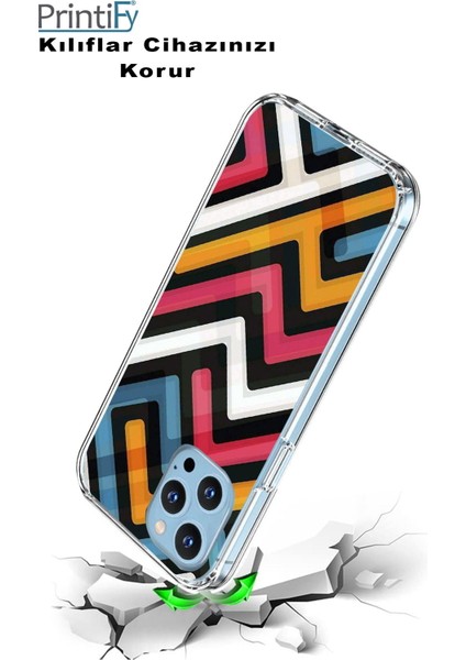 Apple iPhone 13 Pro Max Uyumlu Kapak Grafiti Tasarımlı Şeffaf Silikon Kılıf