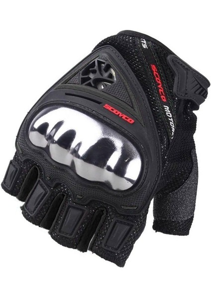 MC44D Yarim Parmak Motosiklet Eldiveni Siyah
