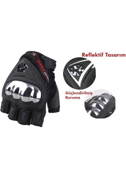 MC44D Yarim Parmak Motosiklet Eldiveni Siyah modelleri