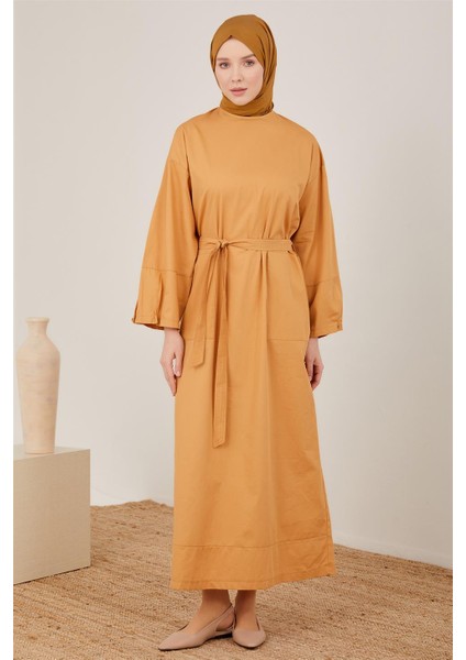 Gabardin Kuşaklı Spor Elbise 23Y9606 Camel
