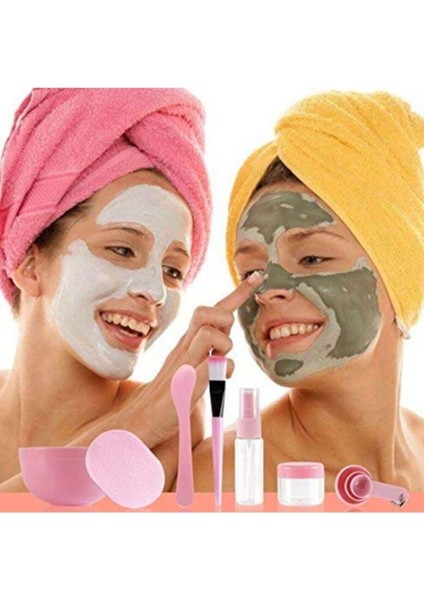 Güzellik Yüz Maskesi Ölçek Seti 9'lu Evde Doğal Maske Yapma Seti Pembe fiyatları