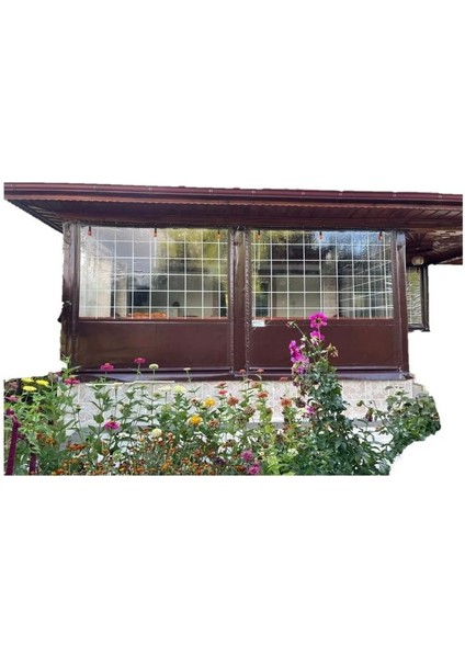 Kış Bahçesi Ortası Şeffaf Kenarları Branda 450 x 270