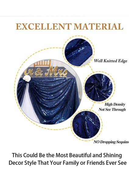 152 x 259CM Payetli Masa Örtüsü Lacivert (Yurt Dışından) fiyatları