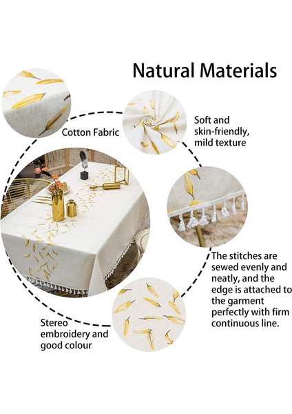 140X180CM Keten Masa Örtüsü (Altın) (Yurt Dışından) fiyatları