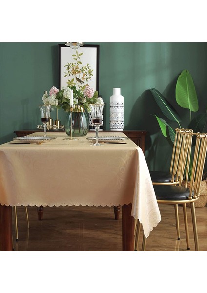 140X140CM Leke Tutmaz Masa Örtüsü (Şampanya Altın) (Yurt Dışından) fiyatları