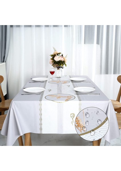 137X220CM Mermer Tarzında Masa Örtüsü Art Pvc (Yurt Dışından)