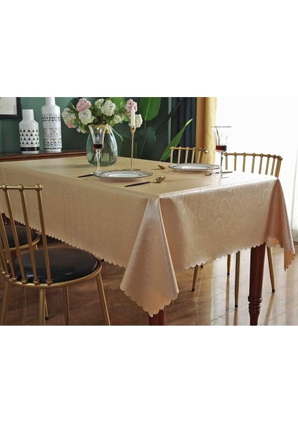 140X200CM Leke Tutmaz Masa Örtüsü (Şampanya Altın) (Yurt Dışından) indirimleri