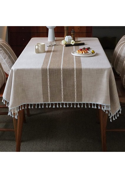 140*140CM Yıkama Için Işlemeli Masa Örtüsü (Kahverengi) (Yurt Dışından) fiyatları