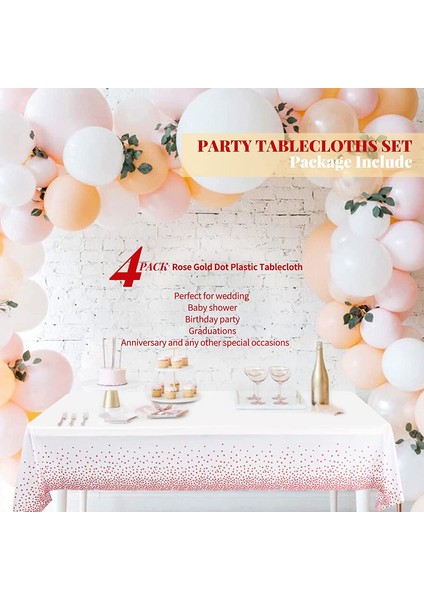 4 x 137*274CM Gül Altın Nokta Parti Masa Örtüleri (Yurt Dışından) fırsatları