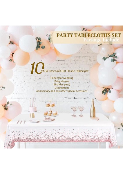 10 x 137*274CM Gül Altın Nokta Parti Masa Örtüleri (Yurt Dışından) fırsatları