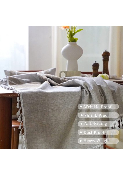 140*180CM Yıkanabilir Işlemeli Masa Örtüsü (Kahverengi) (Yurt Dışından) fırsatları