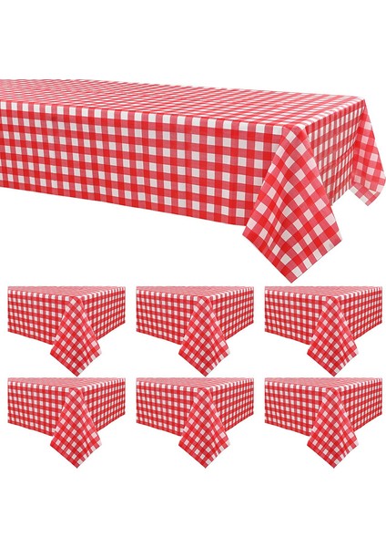 6 x 137*274CM Beyaz ve Kırmızı Izgaralı Masa Örtüleri (Yurt Dışından) fiyatları