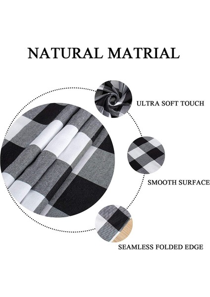 Kare Masa Örtüsü 140 x 140 cm Siyah ve Beyaz Izgara (Yurt Dışından) fırsatları