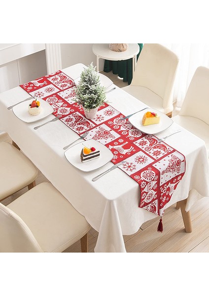 33*180CM Parti Noel Masa Örtüsü (Büyük Izgara) (Yurt Dışından)