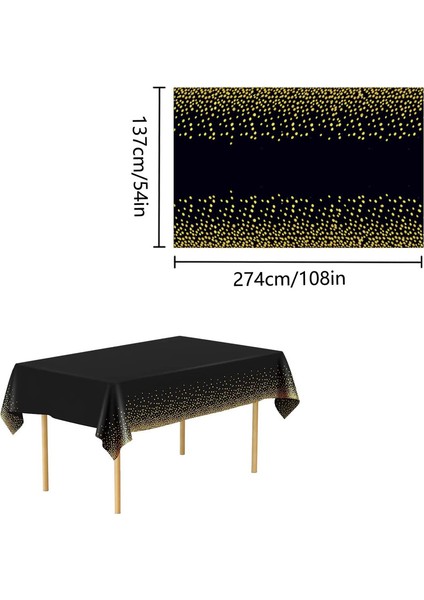 4 Adet Tek Kullanımlık Masa Örtüsü 137 x 274 cm (Siyah ve Altın) (Yurt Dışından) fiyatları