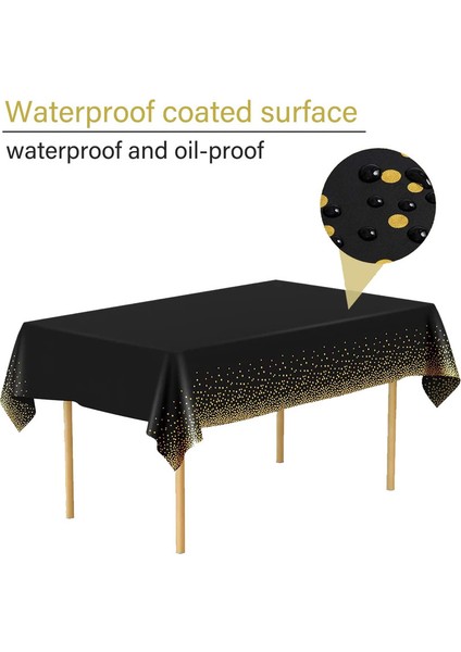 4 Adet Tek Kullanımlık Masa Örtüsü 137 x 274 cm (Siyah ve Altın) (Yurt Dışından) modelleri