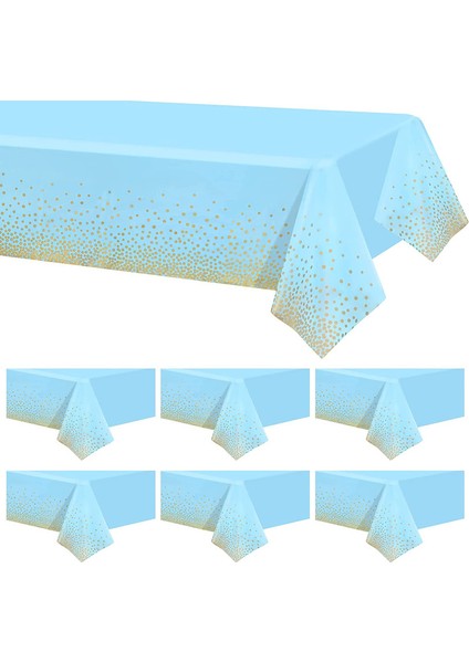 6 Adet Tek Kullanımlık Masa Örtüsü 137 x 274 cm (Mavi) (Yurt Dışından) fiyatları
