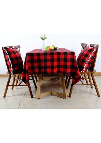 140 x 140 cm Kırmızı Izgaralı Masa Örtüsü (Yurt Dışından) fiyatları