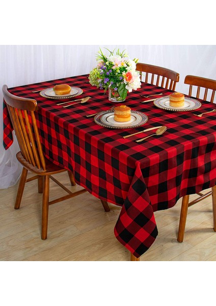 140 x 140 cm Kırmızı Izgaralı Masa Örtüsü (Yurt Dışından) modelleri