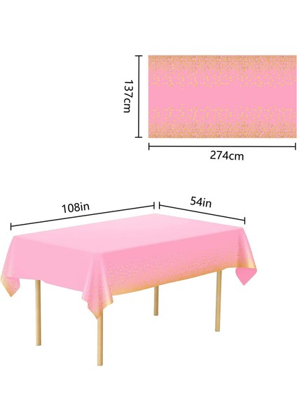 2 Tek Kullanımlık Masa Örtüsü 137 x 274 cm (Pembe-Altın) (Yurt Dışından) fiyatları