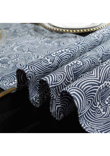 33X200CM Mavi Dalgalar Aile Masa Örtüsü (Yurt Dışından) fırsatları