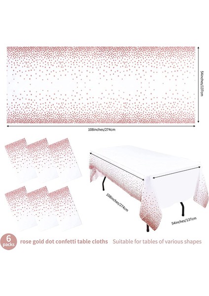 6 x 137*274CM Gül Altın Nokta Parti Masa Örtüleri (Yurt Dışından) fırsatları