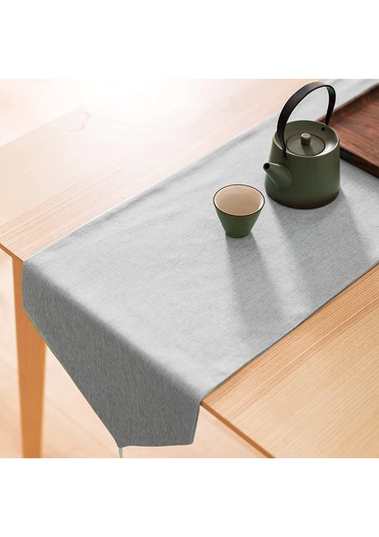 Pamuklu Keten Masa Bayrağı (Gri 32*180CM) (Yurt Dışından) fiyatları