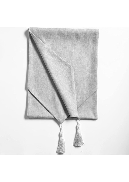 Pamuklu Keten Masa Bayrağı (Gri 32*180CM) (Yurt Dışından) fırsatları