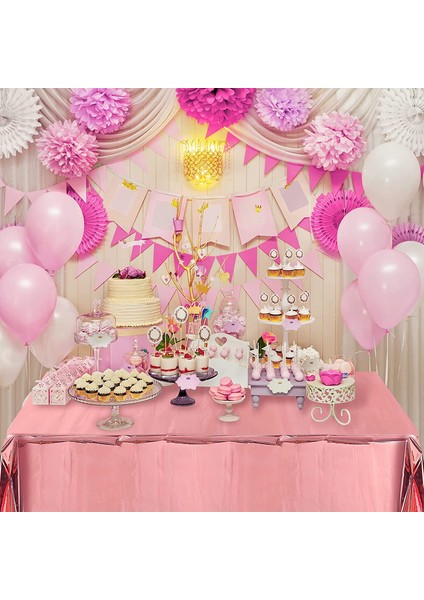 Set 4'lü Masa Örtüsü Metalik Pembe Altın 137X274 cm (Yurt Dışından) indirimleri
