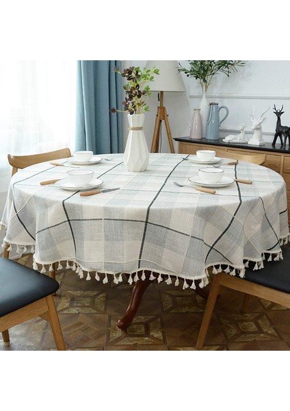 Pamuk-Keten Masa Örtüsü (A Tipi, 160 cm Çap) (Yurt Dışından) fiyatları