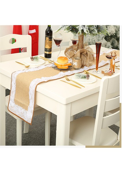 Jüt ve Dantel Masa Bayrağı 30X180CM (Kalın) (Yurt Dışından) modelleri