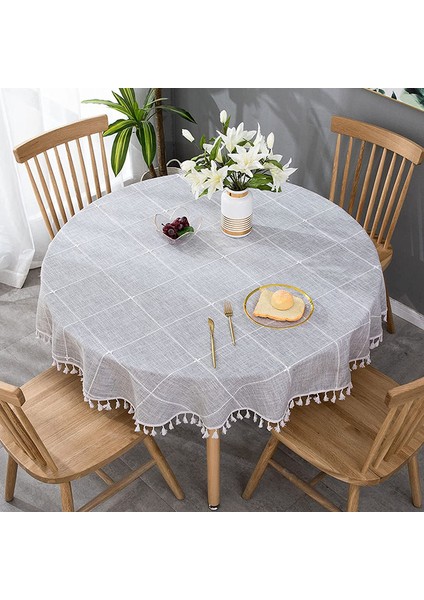 140CM Sanatsal Masa Örtüsü (Gri) (Yurt Dışından)