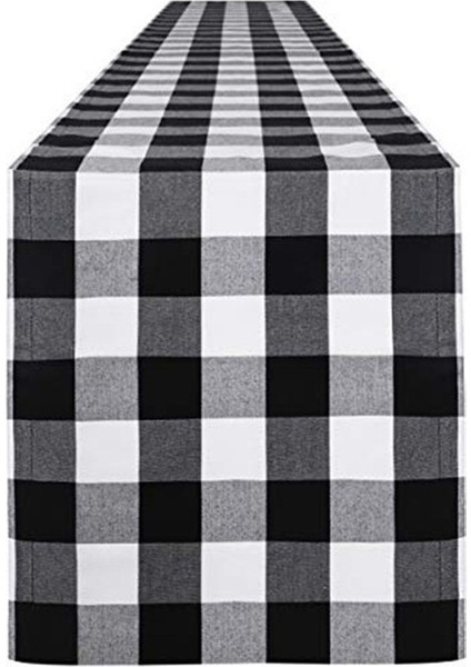 35X275 cm Siyah Beyaz Masa Sırtı (Yurt Dışından)