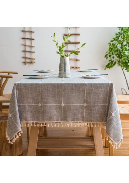 Bahçe Izgara Masa Örtüsü (Gri, 140*240CM) (Yurt Dışından)