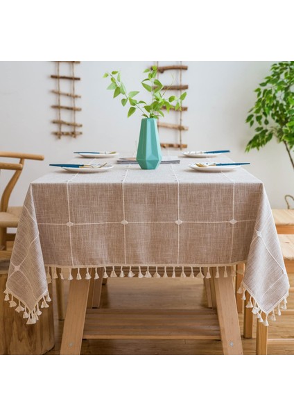 Bahçe Izgara Masa Örtüsü (Kahverengi, 140*220CM) (Yurt Dışından)