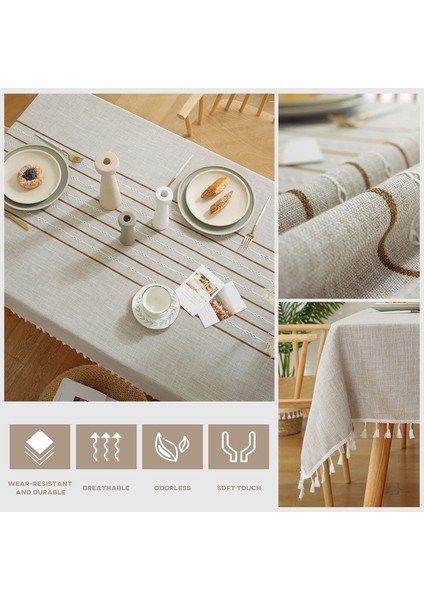 Çizgili Masa Örtüsü (Köri, 140*200CM) (Yurt Dışından) modelleri