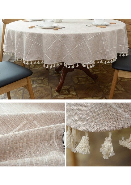 Pamuk-Keten Masa Örtüsü (C Tipi, 160 cm Çap) (Yurt Dışından) fırsatları