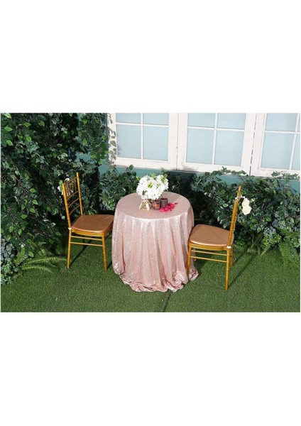120CM Art Payet Yuvarlak Masa Örtüsü (Altın) (Yurt Dışından) fırsatları