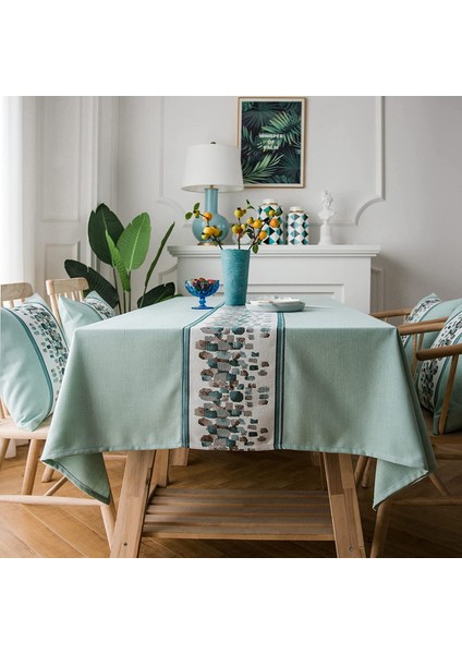 135X200CM Mavi Yeşil Yıkanabilir Masa Örtüsü (Yurt Dışından) fırsatları