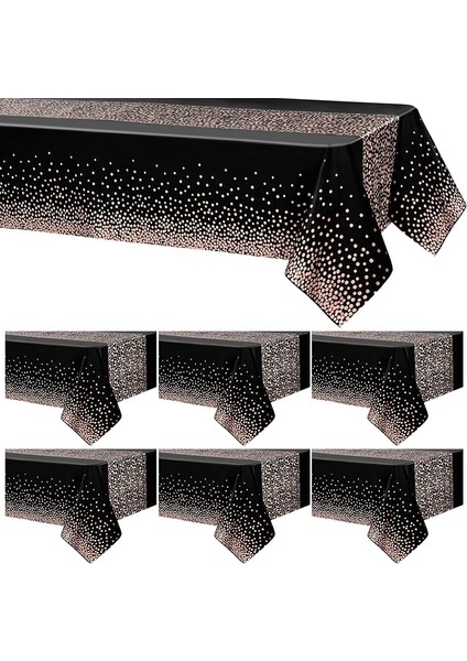 6x 137*274CM Tek Kullanımlık Masa Örtüleri (Siyah Toz B) (Yurt Dışından)