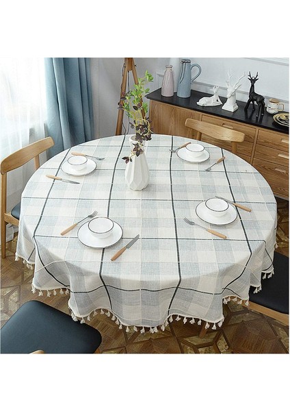 Pamuk-Keten Masa Örtüsü (A Tipi, 200 cm Çap) (Yurt Dışından) modelleri