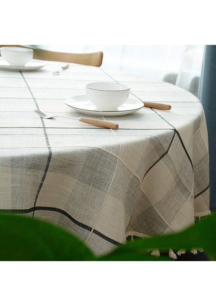 Pamuk-Keten Masa Örtüsü (A Tipi, 200 cm Çap) (Yurt Dışından) fırsatları