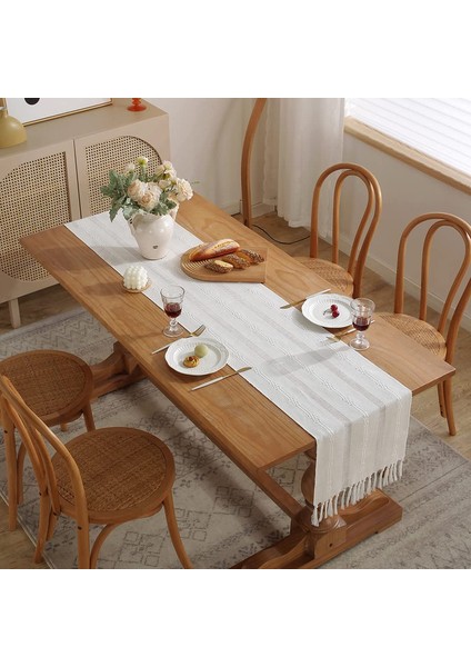 Bambu Masa Bayrağı (Beyaz, 38X183CM) (Yurt Dışından) fırsatları