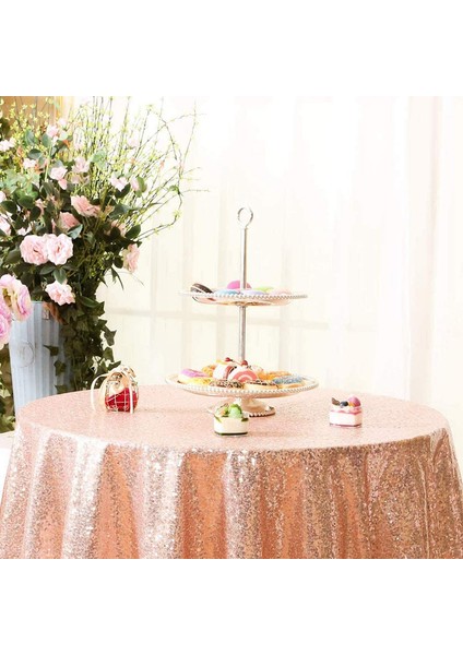 120CM Art Payet Yuvarlak Masa Örtüsü (Mor) (Yurt Dışından) fırsatları