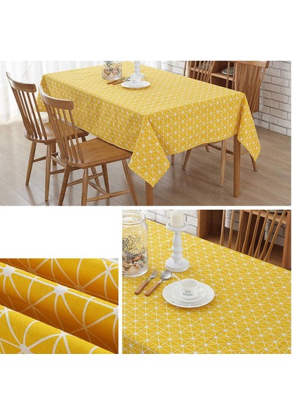Geometrik Masa Örtüsü 120X160 cm (Sarı) (Yurt Dışından) modelleri